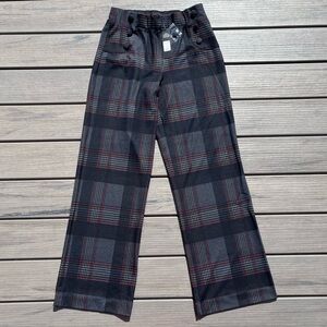 Fashion Nova; Feeling Preppy; Wide Leg; Plaid Pants; Black/Pink/Yellow/Grey; W33
